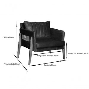 Poltrona Decorativa Luxo Milão Dora Bela 0120