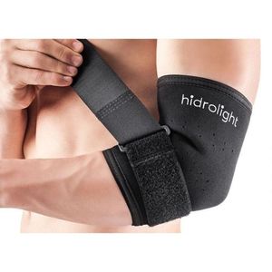Cotoveleira Tennis Elbow Ajustável Longo Preto M Bilateral