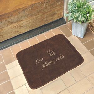 Tapete De Entrada Lar Abençoado Café