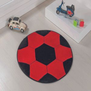 Tapete Big Premium Bola 1,04M Vermelho E Preto Guga Tapetes