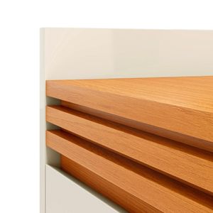 Conj Buffet E Rack Para Tv 50" Ripado 136cm Off White/Cedro