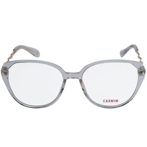 Óculos Lente Transparente Ivy Redondo Carmim Cristal com Dourado