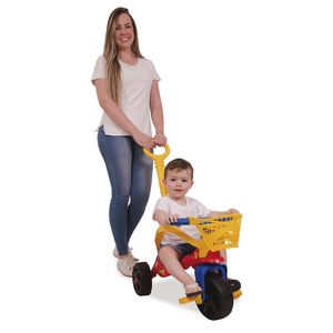 Triciclo Cachorrinho Com Empurrador, Proteção e Cestinha