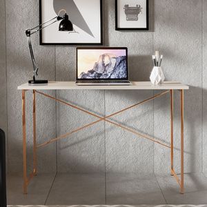 Escrivaninha 76cm Estilo Industrial Cobre/Off White