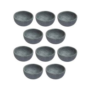 Kit 10 Cumbuca Pedra Sabão Tigela Bowl Para Caldo Sopa 220Ml