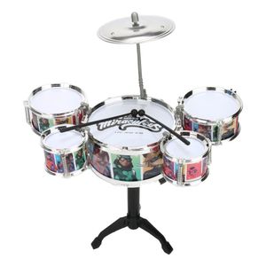 Set De Bateria Miraculous Ladybug C/Baquetas E Banco Br1607