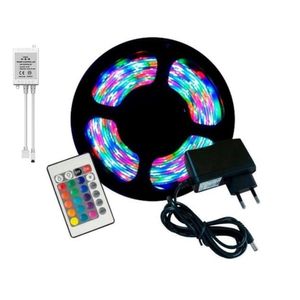 Fita Led Colorida Rolo 5M Led Resistente Água+Controle+Fonte