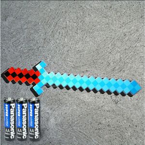 Kit Brinquedo Espada Pixel Minecraft 58cm C/Som Luz+3 Pilhas