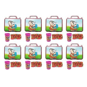 Kit Turma Da Mônica Com 8 Lancheira + 8 Copo + 8 Mini Toalha