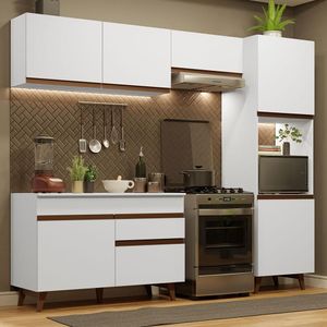 Armário De Cozinha Completa 250Cm Branco