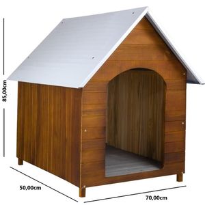 Casinha De Cachorro Telhado Galvanizado Em Madeira N° 4
