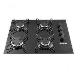 Cooktop a Gas 4 Bocas Stelar Bivolt Preto