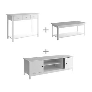 Aparador + Mesa Centro + Rack Ditália Dm222+r605+r606 Branco