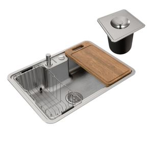 Cuba De Sobrepor/Embutir Em Aço Inox, Lixeira D/Embutir 6L