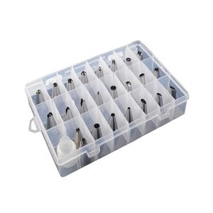 Kit 24 Bicos De Confeitar Inox,01 Adaptador,01 Caixa