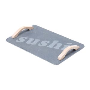 Bandeja Travessa Para Sushi Em Ardosia 30Cm Com Alças