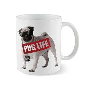 Caneca Pet Ceramica Pug Life 320Ml