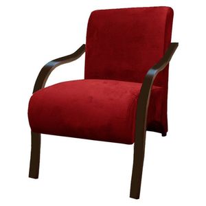 Poltrona Vênus 1 Lugar Braço Madeira D Salla Suede Vermelho