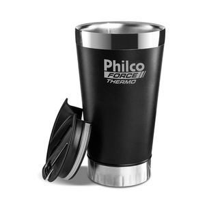 Copo Térmico Philco Pth01P 475Ml Preto Quente Ou Frio Inox