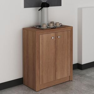 Balcão Escritório Com 2 Portas Multimóveis Cr25013 Amendoa