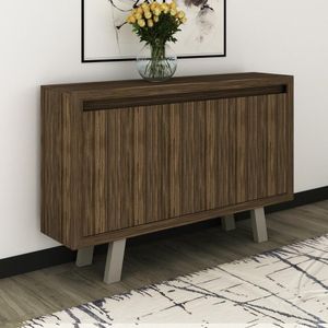 Balcão Escritório Com 3 Portas Cr25028 Nogal/Fendi