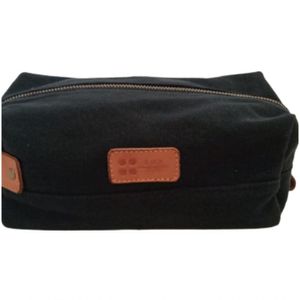 Necessaire Canvas E Couro Small Zup Cor Azul Marinho