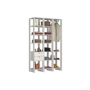 Closet Multi Yes Com Cabideiro 2 Gavetas E 14 Prateleiras Nova Mobile Branco