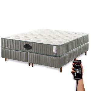 Colchão De Látex Firme Box E Kit Spa Solteiro King 96x203cm