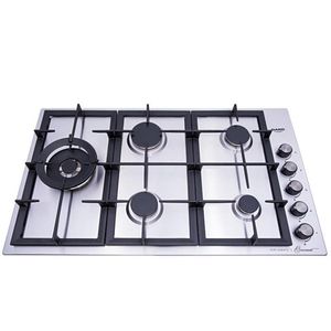Cooktop A Gás 5 Bocas Com Mesa De Aço Inox Escovado Dako Diplomata Gourmet Bivolt