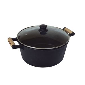 Caçarola De Ferro 2 Alças Com Tampa De Vidro - 1,1 Lt
