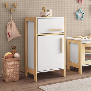Geladeira Infantil Funcional Montessoriana Casatema Branco/Natural