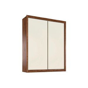 Guarda Roupa Casal 2 Portas De Correr E 4 Gavetas Zurique Braúna/Off White - Europa