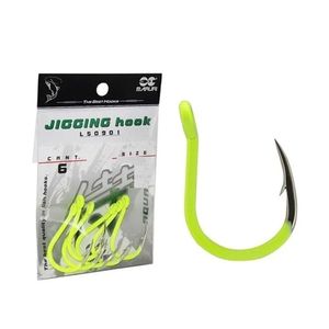 Anzol Maruri Jigging Hook Aqua Amarelo Limão 11/0 - C/06un