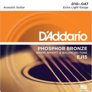 Encordoamento D Addario Violão Ej15 Phosphor Bronze 0.10-47