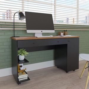 Escrivaninha Com 1 Porta E 2 Gavetas Mel/preto Mel/preto