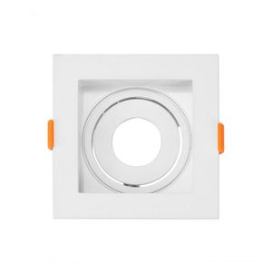 Mini Dicroica Spot De Embutir Recuado Quadrado Cor Branco