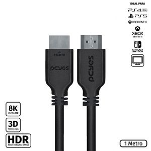 Cabo Hdmi Ultra 2.1 28Awg Puro Cobre 8K 1 Metro - Phm21-1