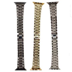 3 Pulseiras Smartwatch Inteligente Pedra Strass Aço 3 Elos
