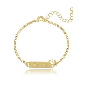 Pulseira Chapada Com Nome Gravado Folheado Em Ouro 18K