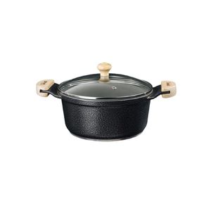 Caçarola Preto Craqueado Antiaderente Cerâmica Javali Am22Cm