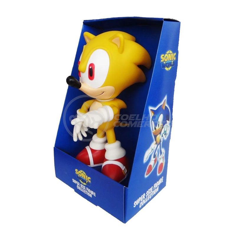 Novo Boneco Sonic The Hedgenog Super Sonic Articulado