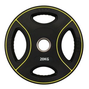 Anilha Olímpica Polyurethane 20kg Intense Preto E Amarelo