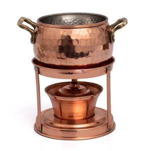 Rechaud Fogareiro Em Cobre Fondue Queijo E Chocolate 1400Ml