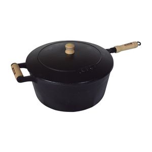 Caçarola De Ferro Com Cabo E Tampa De Ferro - 1,8 Lt