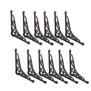 Kit 12 Cantoneiras Ouro Pincelado Suporte Parede 20X25Cm
