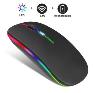 Mouse Recarregável Wireless Silencioso Rgb E-1200 Preto