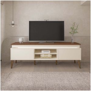 Rack Pinho/Off White Tv De Até 75" Fio Led Madeira
