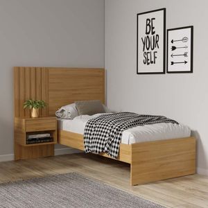 Cama Solteiro Painel E 1 Mesa De Cabeceira