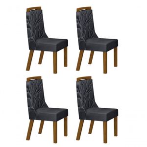Kit 04 Cadeiras Sala De Jantar Agata Mdf Leifer Moveis