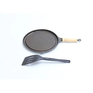 Bifeteira Antiaderente Redonda Lisa 22Cm Cabo E Espátula